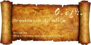 Oreskovics Ádám névjegykártya
